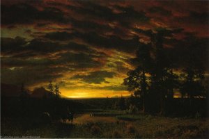 Evening On The Prairie — Albert Bierstadt