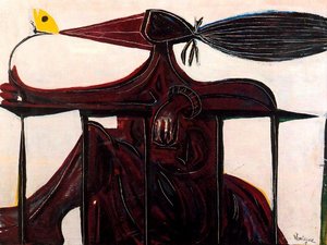 Woman On The Balcony — Oscar Dominguez