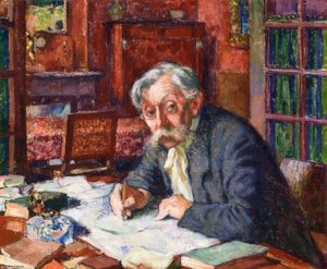 Emile Verhaeren Writing — Theo Van Rysselberghe