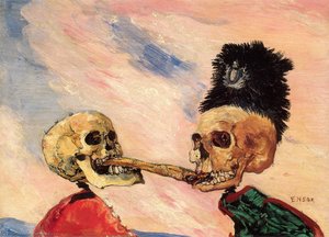 Skeletons Fighting Over A Pickled Herring — James Ensor, Expressionist Movement