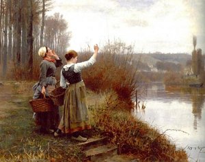 Hailing The Ferry — Daniel Ridgway Knight