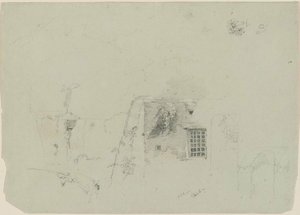 Ruin. Vine-covered Wall With Window — Jasper Francis Cropsey