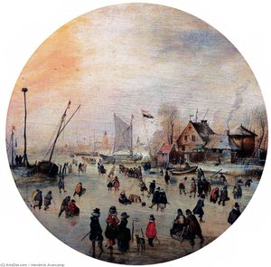 Winter Landscape With Skaters — Hendrick Avercamp