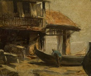 A Gondola Maker's Yard, Venice