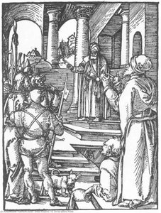 Small Passion: 15. Christ Before Pilate — Albrecht Dürer