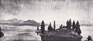 Lake And Island, Sierra Nevadas, (painting) — Arthur B. Davies