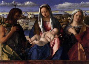 Madonna And Child With St John The Baptist And A Saint — Giovanni Bellini, Renaissance
