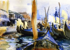 Gondola Prows (also Known As La Rive Degli Schiavoni, Venice) — John Singer Sargent