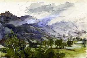 Mountain Landscape with Indians