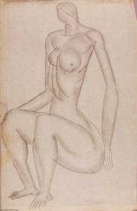 (untitled Seated Nude With Three Ribs) — Morris Kantor