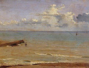 Dieppe - End Of A Pier And The Sea — Jean-baptiste-camille Corot