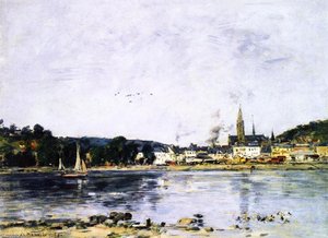 Caudebec-en-caux, The Quay On The Seine — Eugène Louis Boudin