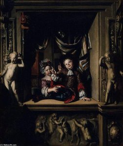 Boy And Girl Blowing Soap Bubbles — Matthijs Naiveu, Baroque