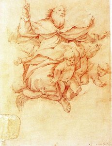 The Eternal Father In Glory And Putti — Luca Giordano, Baroque