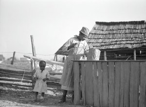 Drawing Water From Well. Gees Bend, Alabama [martha Jane Pettway] — Arthur Rothstein