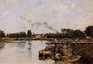 Saint Valery Sur Somme, The Abbeville Canal — Eugène Louis Boudin