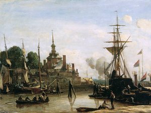View On Harbour Rotterdam Sun — Johan Barthold Jongkind