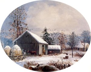 Farmyard In Winter — George Henry Durrie