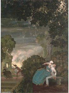 Pierrot And A Lady — Konstantin Andreevic Somov, Rococo