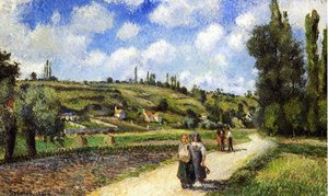 Landscape Near Pontoise, The Auvers Road — Camille Pissarro