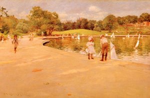 Lilliputian Boat-lake - Central Park — William Merritt Chase, Impressionism