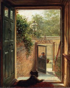A Philadelphia Doorway — Edward Lamson Henry, Impressionistic Painting