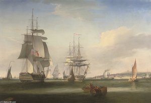 Shipping In The Thames Off Gravesend — William John Huggins