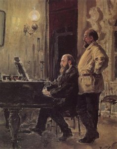 S. I. Mamontov, P. A. Spiro, At The Piano — Vasily Dmitrievich Polenov