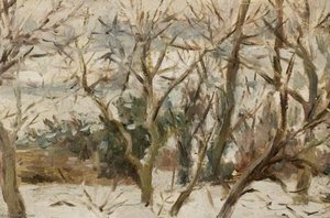 Orchard Snowscape, Felsted — Elinor Bellingham Smith