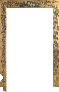Decorative Door Surround Featuring Intertwined Climbing Plants On A Gold Background — Marianne North