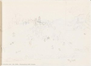 Promontory With Temple — Xie Zhiliu, Contemporary Realism