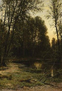 River Backwater In The Forest — Ivan Ivanovich Shishkin, Realism