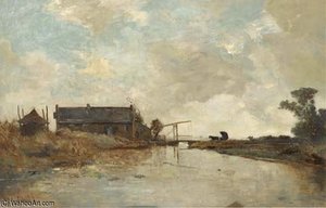 A Carriage Approaching A Drawbridge — Paul Joseph Constantine Gabriel