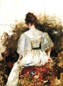 Portrait Of A Woman - The White Dress — William Merritt Chase