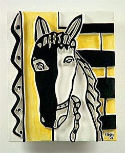 Horse Head On A Yellow Background — Fernand Léger