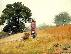 Boy And Girl On A Hillside — Winslow Homer