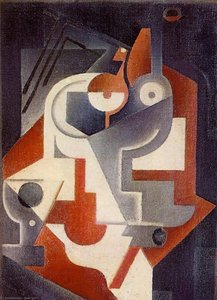 Newspaper, Glass And Pear — Juan Gris