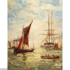 Boats In A Harbour — Paul Jean Clays