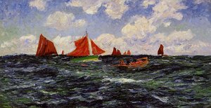Fishing Boats Off The Coast — Henri Moret