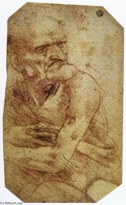 Study Of An Old Man — Leonardo Da Vinci, Renaissance