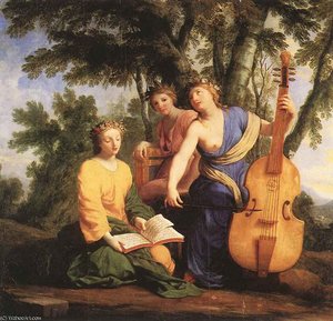 The muses melpomene erato and polymnia