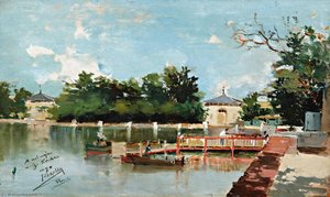 Vista Del Embarcadero Del Parque Del Retiro (view Of The Jetty In The Retiro Gardens, Madrid) — Joaquín Sorolla Y Bastida