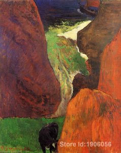 Seascape With Cow On The Edge Of A Cliff — Eugène Henri Paul Gauguin