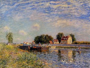 Saint Mammes, Ducks On Canal — Alfred Sisley, Impressionist Landscape