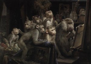 Monkeys And Painting — Gabriel Cornelius Ritter Von Max, Secessionist
