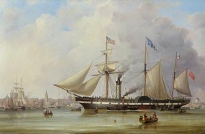 Paddle Steamer 'president' In The Mersey Off Liverpool — Samuel Walters