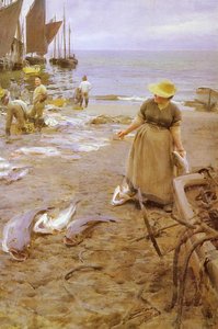 Fiskmarknad I St. Ives — Anders Leonard Zorn