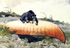 Bear And Canoe — Winslow Homer