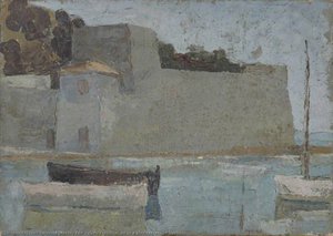 Grey Fortification In A Mediterranean Harbour — Harold Stanley Ede