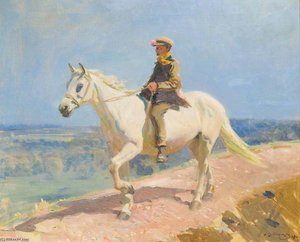 'shrimp' On A White Welsh Pony — Sir Alfred James Munnings